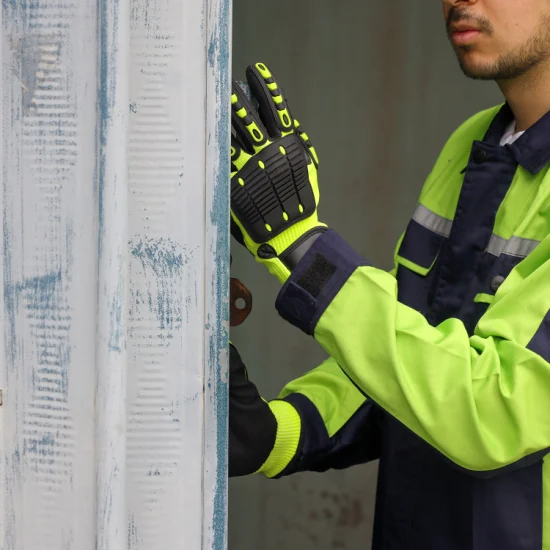 Schnitt- und stoßfeste TPR-Sandy-Nitril-beschichtete, schlagfeste und vibrationsfeste Arbeitshandschuhe